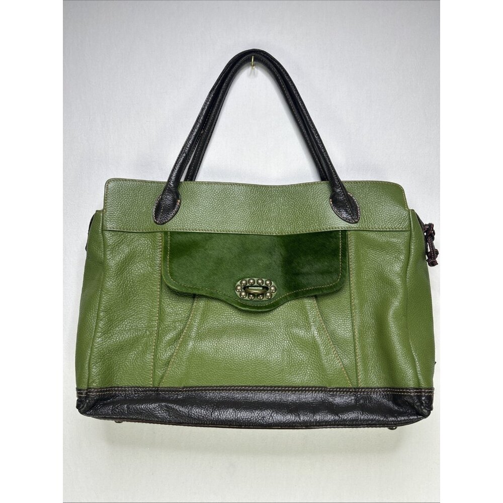 Sofia C Green Genuine Leather Shoulder Bag Travel Country Tote Purse